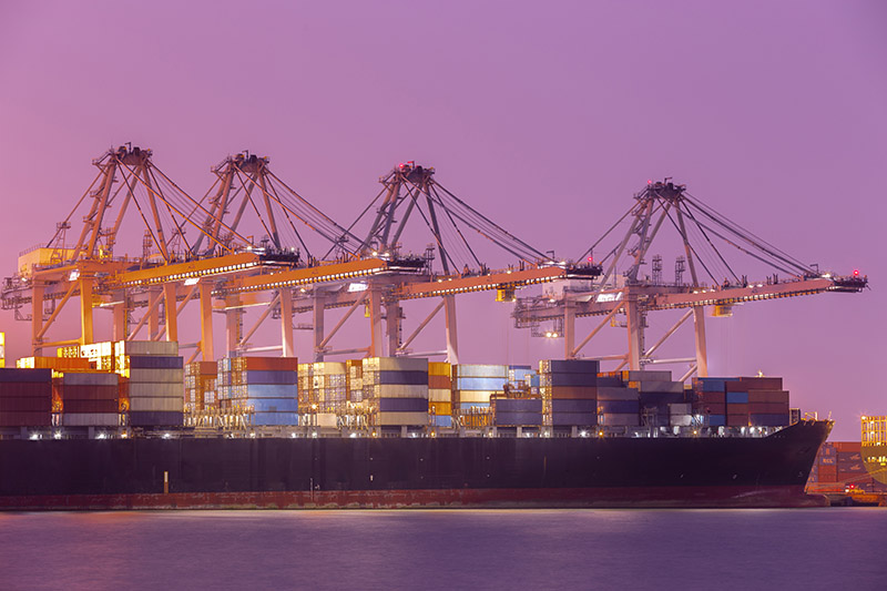 Industrial Container Cargo freight ship at habor for Logistic Im